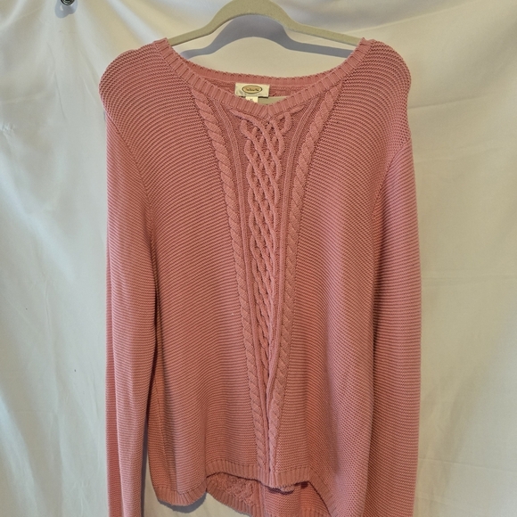 Talbots Sweaters - Talbots Pink Crew Neck Sweater with Textural Knit
